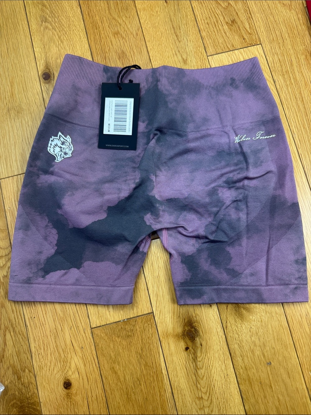 Darc Sport Purple Tie-Dye Athletic Bike Shorts